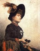 Anna Bilinska-Bohdanowicz Portrait of a lady with binoculars Sweden oil painting artist